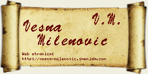 Vesna Milenović vizit kartica